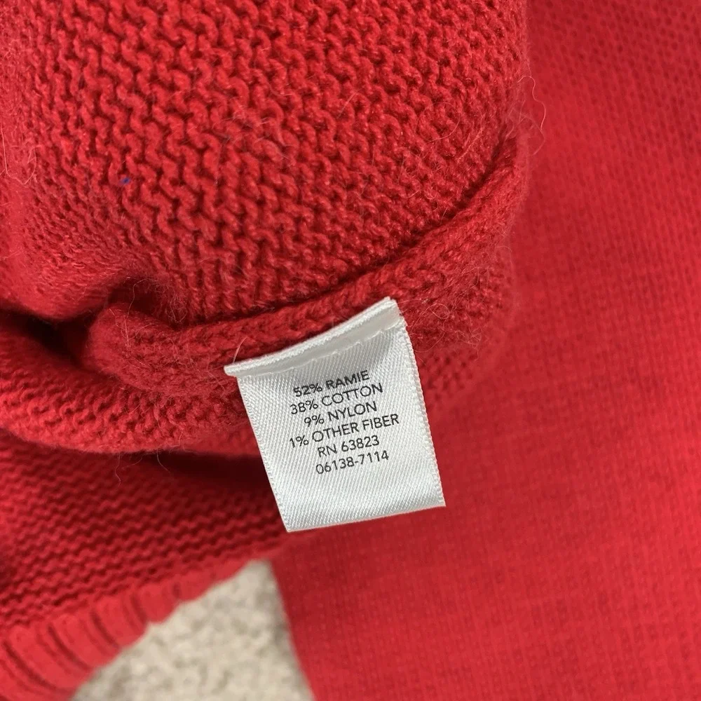 New CJ Banks 14W‎ X Christmas 1/4 Zip Pullover Sweater Fair Aisle Snowflakes Red